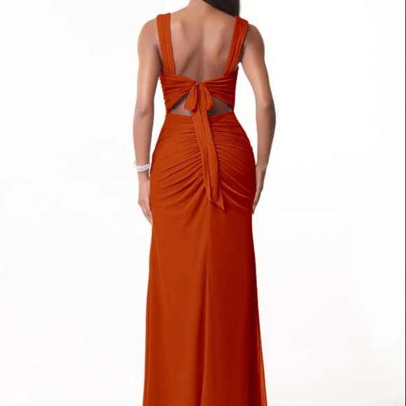 Azazie Rust Orange Wedding Dress - Picture 3 of 8